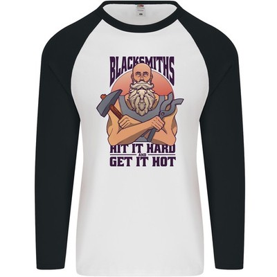 Blacksmiths Hit it Hard and Get it Hot Herren Longsleeve Baseball T-Shirt