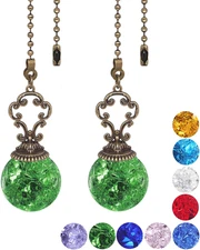 Ceiling Fan Pull Chain, Decorative Crstal Fan Pull Chain Extension, Ceiling Fan