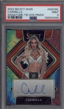 2022 Select Carmella Signature Tie Dye Prizm SSP Auto /25 PSA 9