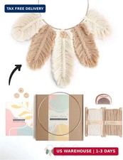 DIY Macrame Kit, Feather Dream Catcher Wall Hanging Kits for Teens  Adult Begin