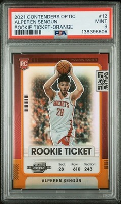 2021 CONTENDERS OPTIC ROOKIE TICKET ORANGE #12 ALPEREN SENGUN 29/49 PSA 9