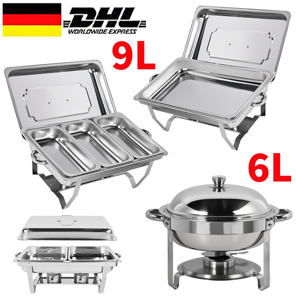 Chafing Dish Speisenwärmer Buffet Bankett Catering Warmhaltebehälter Edelstahl +