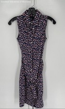 Tommy Hilfiger Women's Blue Red/White Flowers Sleeveless Dress Sz 2