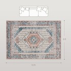 8x10 Area Rug, Vintage Machine Washable Rug for Bedroom, Brown and Blue — photo 3