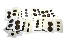 LaMode Assorted Emblems/Crests Antique Gold/Silver Colored Round Shank Buttons