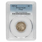 1937D 3 Legs Buffalo Nickel 5C PCGS VG 10