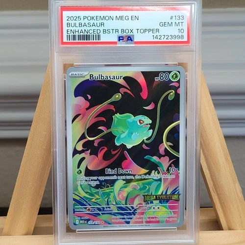 Bulbasaur #133 Stamped PSA 10 Mega Evolution Enhanced Box Topper Promo
