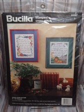 BUCILLA Grace's Sampler Pair 1995 Stamped Cross-Stitch Kit NEW Sealed 64387
