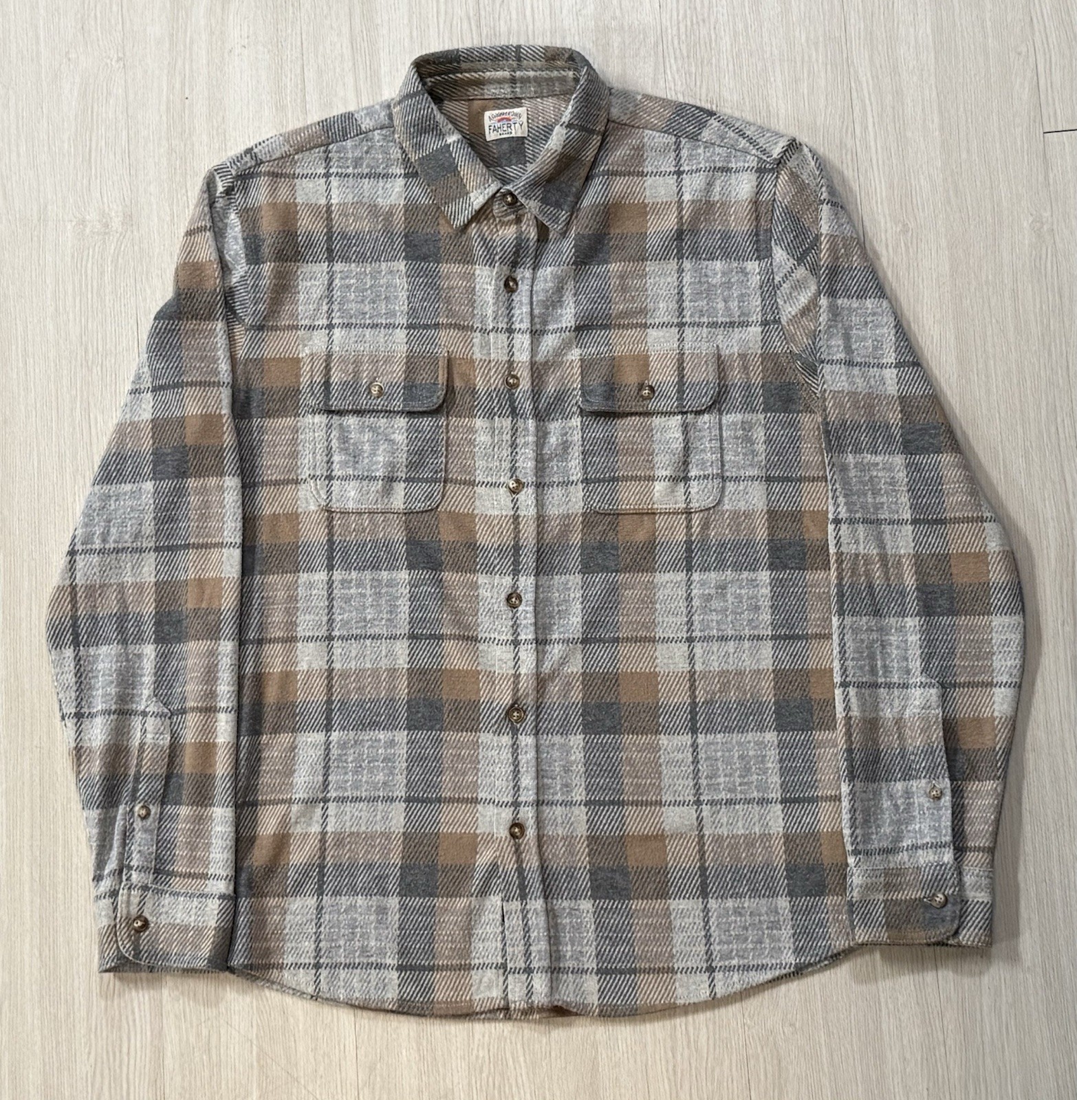 Faherty ‘Legend’ Button-Down Flannel Sweater XL W… - image 1
