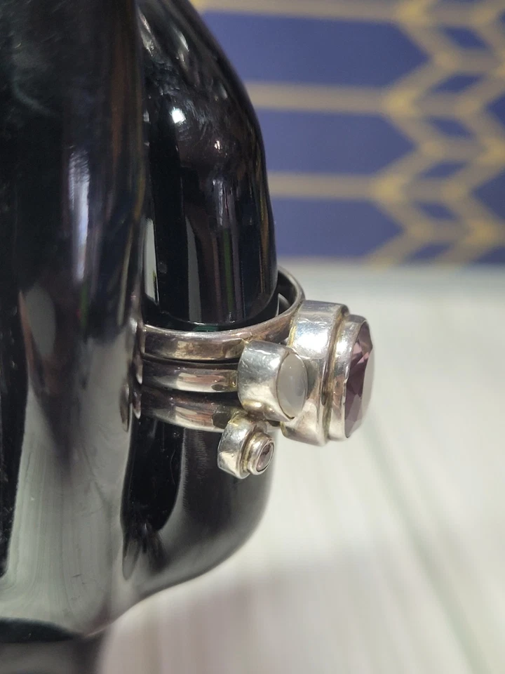 Precioso anillo de amatista Sajen 925 tamaño 6,75 plata de ley Foto 4 de 4