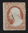 CKStamps: US Stamps Collection Scott#25A 3c Washington Used Lightly Crease