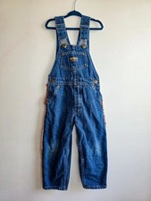 Vintage 90s OshKosh B  Gosh Denim Suede Fringe Overalls 4T 
