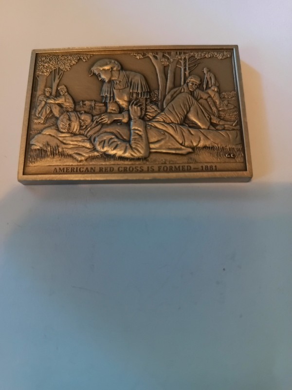 American Revolution Bicentennial American Red Cross Is Formed Fine Pewter Bar 52
