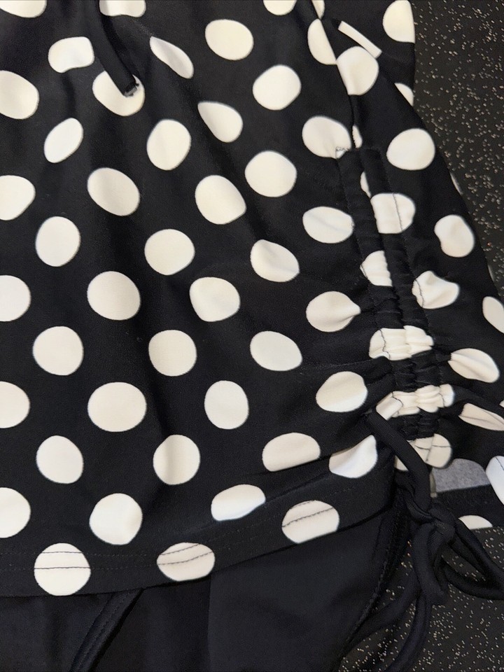 F&F SWIM BLACK WHITE SWIMSUIT Size 14 Halter Neck POLKA DOTS eBay