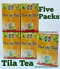 5 Packs TE DE TILA LINDEN FLOWERS TEA 125 BAGS 0.03oz ea Therbal Made in Mexico