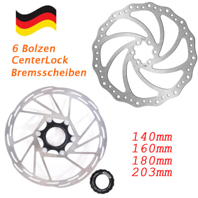 Centerlock Bremsscheiben MTB/Rennrad Bremsen 6 Bolzen 140/160/180/203mm für SRAM