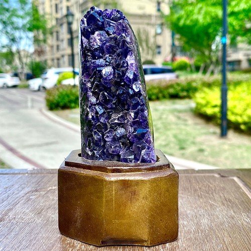 328G Natural Uruguayan Amethyst Quartz Cave Geode Crystal Healing+base - 第 12/12 張圖片