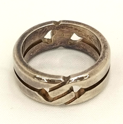 GUCCI Infinity Knot Sterling Silver 925 Band Ring Size 9 US 5 with