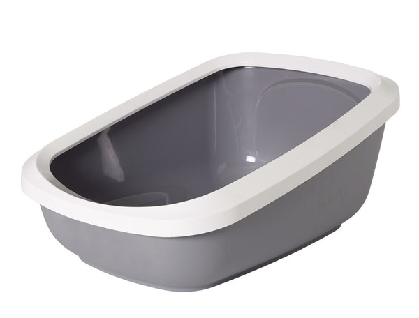 "Nobby Katzentoilette Mit Rand \"Aseo Jumbo\"Grau Weiss 67,5 X 48,5 X 28 Cm Katze"-image