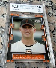 BUSTER POSEY 2008 TriStar Pro Debut Rookie Card RC BGS BCCG 10 3xChamps HOT $$$