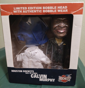 Houston Rockets - CALVIN MURPHY Stadium Giveaway Bobblehead **Autographed Box!**