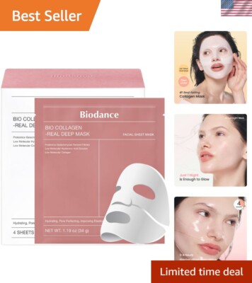 Brightening & Firming Hydration Mask - 16 -Collagen Sheets for All Skin Types