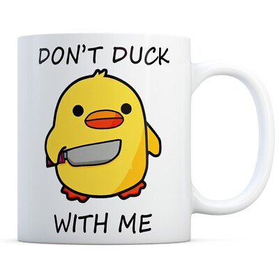 Don't Duck with Me Lustige Neuheit Keramik Kaffeetasse Niedlich Ente Killer Tasse Geschenk