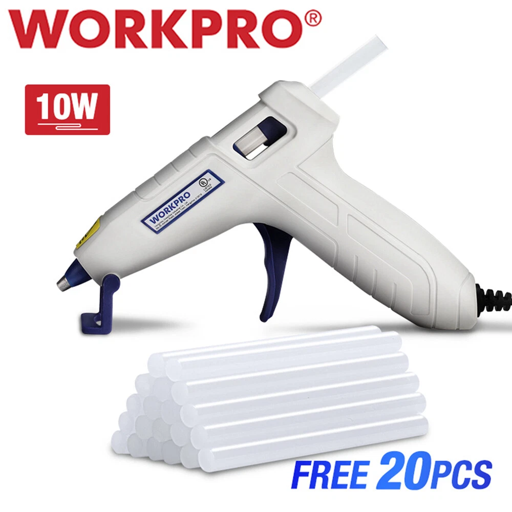 WORKPRO Mini Hot Glue Gun Kit 20pcs Hot Glue Stick Lightweight Hot Melt  Glue Gun