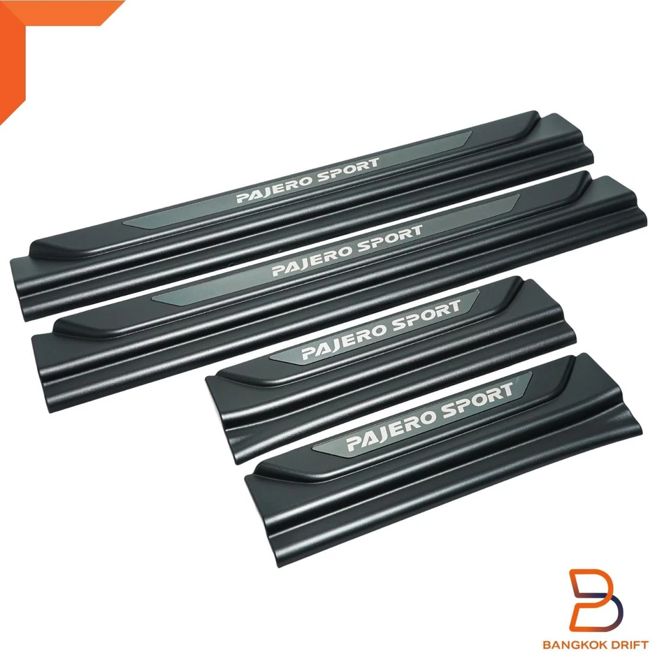 Black Scuff Plate Door Sill Protector FOR Mitsubishi Montero Pajero Sport 15-22 - Image 4 of 4