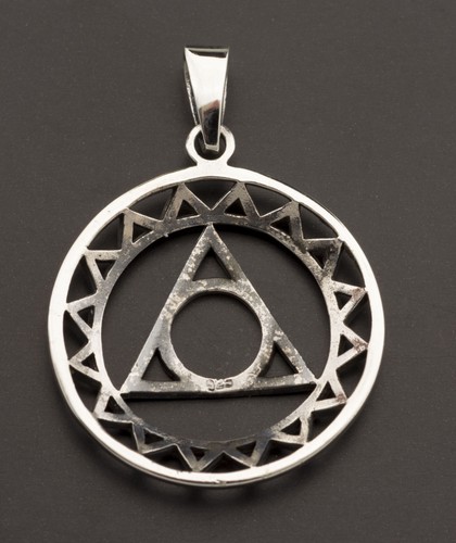 Pendentif Oeil de la Providence en Argent 925 ou Triangle Cercle Divin # 9999 - Imagen 2 de 2