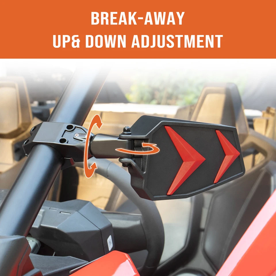 Espejos retrovisores laterales plegables ajustables para UTV de 1,75""-2" para Polaris RZR S 800 900 XP 1000 Foto 4 de 4