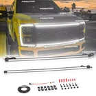 2x Front Mesh Grille LED Light Bar Kit For 2017-2022 Ford F250 F350 Super Duty