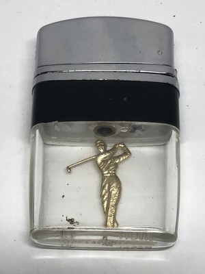 Vtg Continental Thru Vu Golfing Golfer Lighter Japan