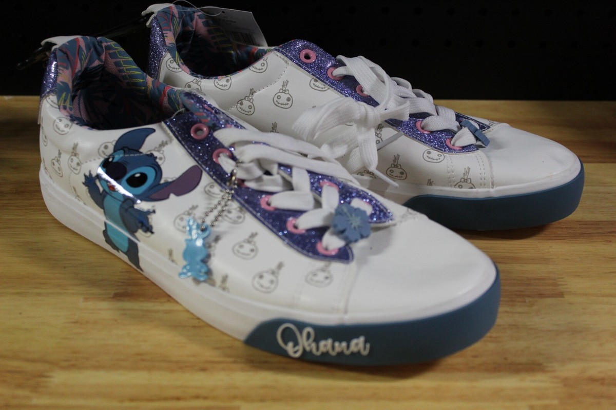 Disney Stitch Women's Low Top Lace Up Sneaker-Blue-Size 11