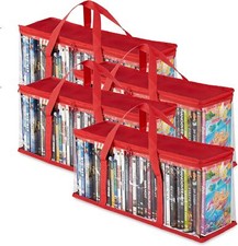 Stock Your Home DVD Storage Bags Set of 4 Media Organizer Bag for DVDs, CDs,