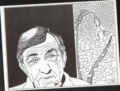 ARTIST ACTOR Lino VENTURA & SNOWDRILL FLOWER illustrated by Ch DEFLANDRE 1987