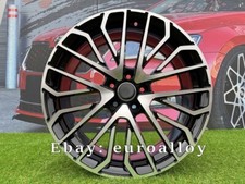 4 X 22 Pouces 5X112 Jantes Noires Polies Style RS: S'adapte Pour Audi Q7 Q8