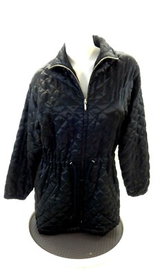 ESPIRIT WOMEN'S BLACK QUILTED ZIP UP ANORAK STYLE JACKET SIZE XS