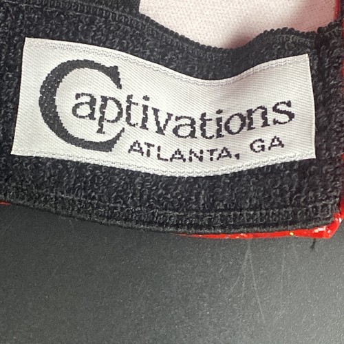 Vintage Atlantis Casino Reno Nevada Red Glitter Vinyl Stretch Back Hat Cap Loud - Picture 9 of 9