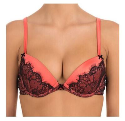 DITA VON TEESE - 95 D Push-up BH Man Catcher schwarz orange NEU