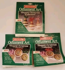 Vintage Christmas Ornament Kit Beaded Sequins Distlefink Art 3 Kits 5 Ornaments 