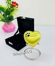 Heart Shaped Mini Urn in Yellow/ Golden / Pale Textured design for Human Ashes
