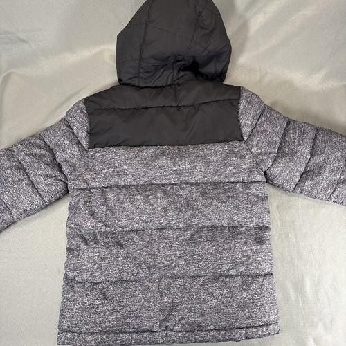 Eddie Bauer Jacket Youth Sz 8 Grey Hooded Fleece Lined Puffer Boys - Picture 3 of 12