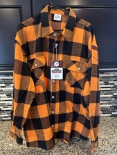 Rothco Buffalo Orange Plaid Extra Heavyweight LS Flannel Shirt NWT New Size XXXL