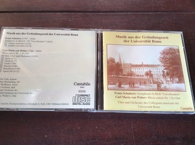 Musik Gründungszeit Universität Bonn [CD] Franz Schubert Carl Maria von Weber