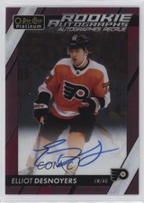 2023-24 O-Pee-Chee Platinum Rookie Matte Pink Elliot Desnoyers #R-ED Auto 1c3s