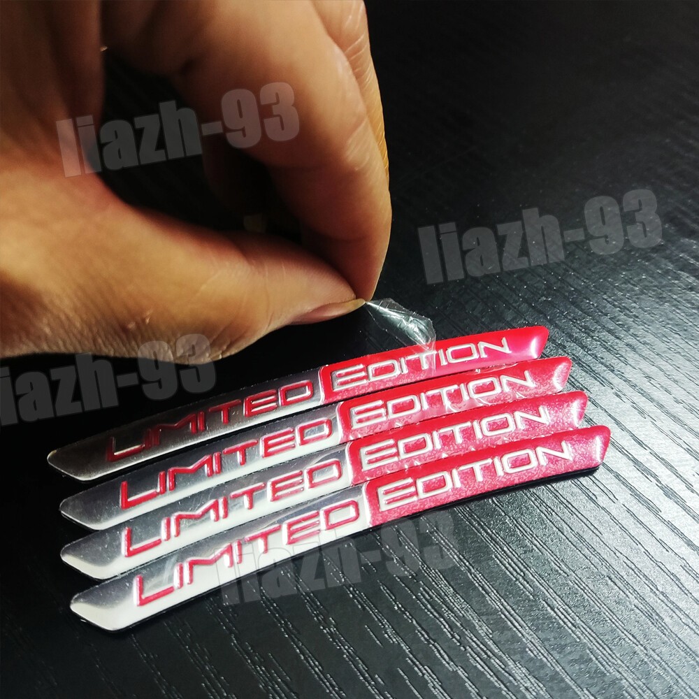 4Pcs Limited Edition Logo Car Wheel Hub Stickers Emblem Badge Strip – Multicolor Zinc Alloy