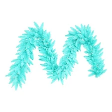 Vickerman 9'x14" Dura-lit LED Artificial Christmas Garland in Aqua Blue