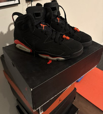 Nike Mens Air High Top Black Red Solid Lace U...
