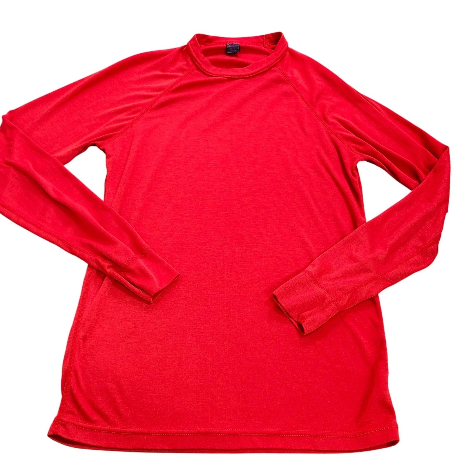 VTG Patagonia Capilene Mens M Red Long Sleeve Base Layer Crew Neck Made in USA